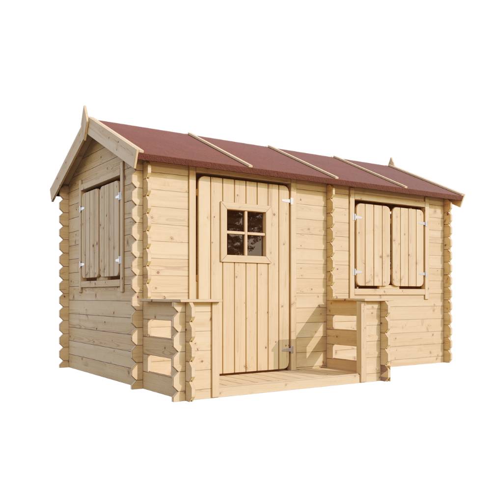 Timbela - Maison en bois pour enfants 146x241xH151 cm / 2.63 m² - Maison jardin enfant exterieur bois - 19 mm d’épaisseur - Timbela M503 - Image 3