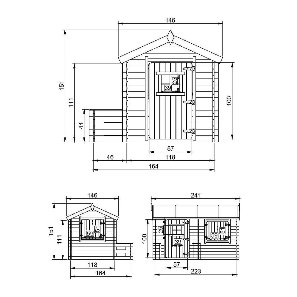 Timbela - Maison en bois pour enfants 146x241xH151 cm / 2.63 m² - Maison jardin enfant exterieur bois - 19 mm d’épaisseur - Timbela M503 - Image 6