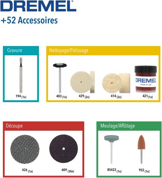 Bosch - Set de 52 accessoires Dremel 687 - BOSCH - 26150687JA - Imagen 2
