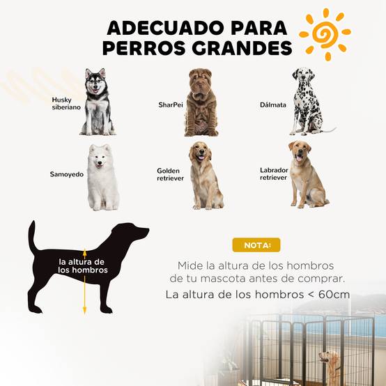 Parc pour chien à 8 panneaux, 100 cm de haut, avec porte, pour une utilisation intérieure et extérieure, noir - Image 9