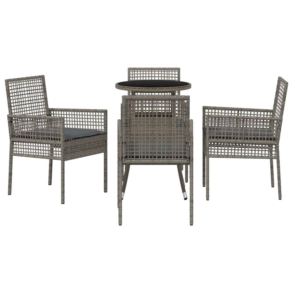 Ensemble table et chaises de jardin 4 personnes en résine tressée résistante Gris – ComfortXL Outdoor Living - Image 7