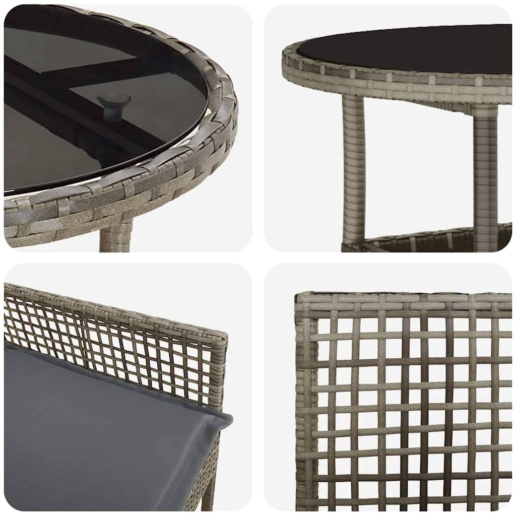 Ensemble table et chaises de jardin 4 personnes en résine tressée résistante Gris – ComfortXL Outdoor Living - Image 9