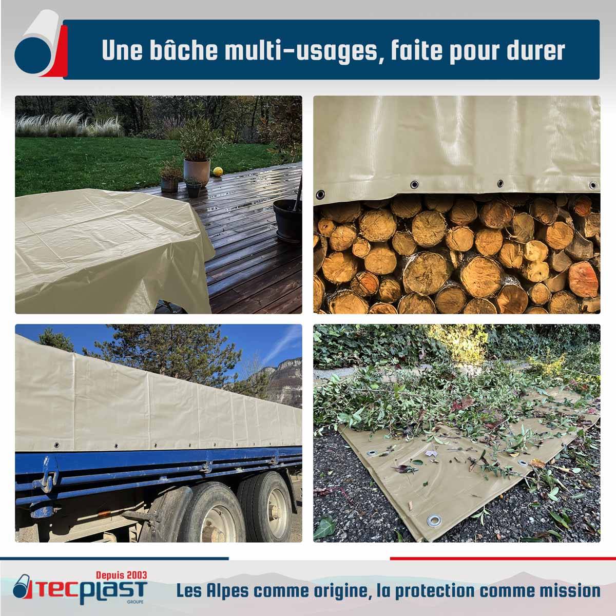 Tecplast - Bâche PVC 2,5x3 m Blanc Crème - Garantie 5 ans - LP506MU - Bâche de protection étanche - Résistance Anti-UV TECPLAST - Imagen 2
