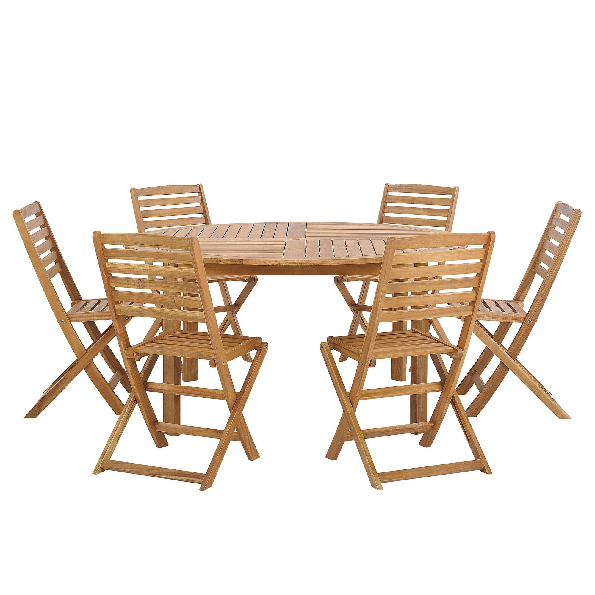 Beliani - Set de salle à manger, 6 Personnes Acacia Marron TOLVE - Beliani - Imagen 2