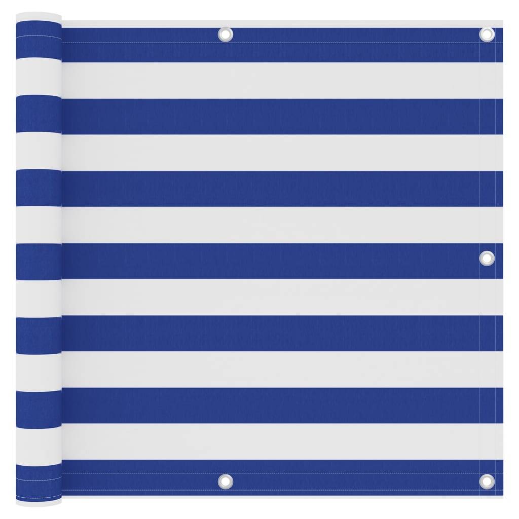 Helloshop26 - Écran de balcon brise pare vue protection confidentialité 90 x 400 cm tissu oxford blanc et bleu - Imagen 1