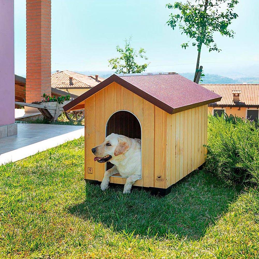 Ferplast - Ferplast Niche pour chiens pour l'extérieur DOMUS EXTRA LARGE en bois FSC, Pieds isolants en plastique, Grille pour l'aération, Porte anti-morsures en - Imagen 4