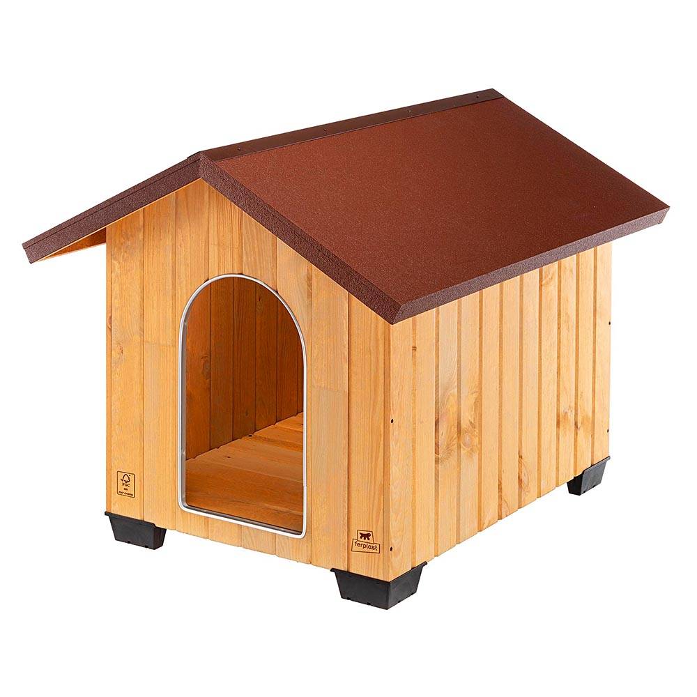 Ferplast - Ferplast Niche pour chiens pour l'extérieur DOMUS EXTRA LARGE en bois FSC, Pieds isolants en plastique, Grille pour l'aération, Porte anti-morsures en - Imagen 1