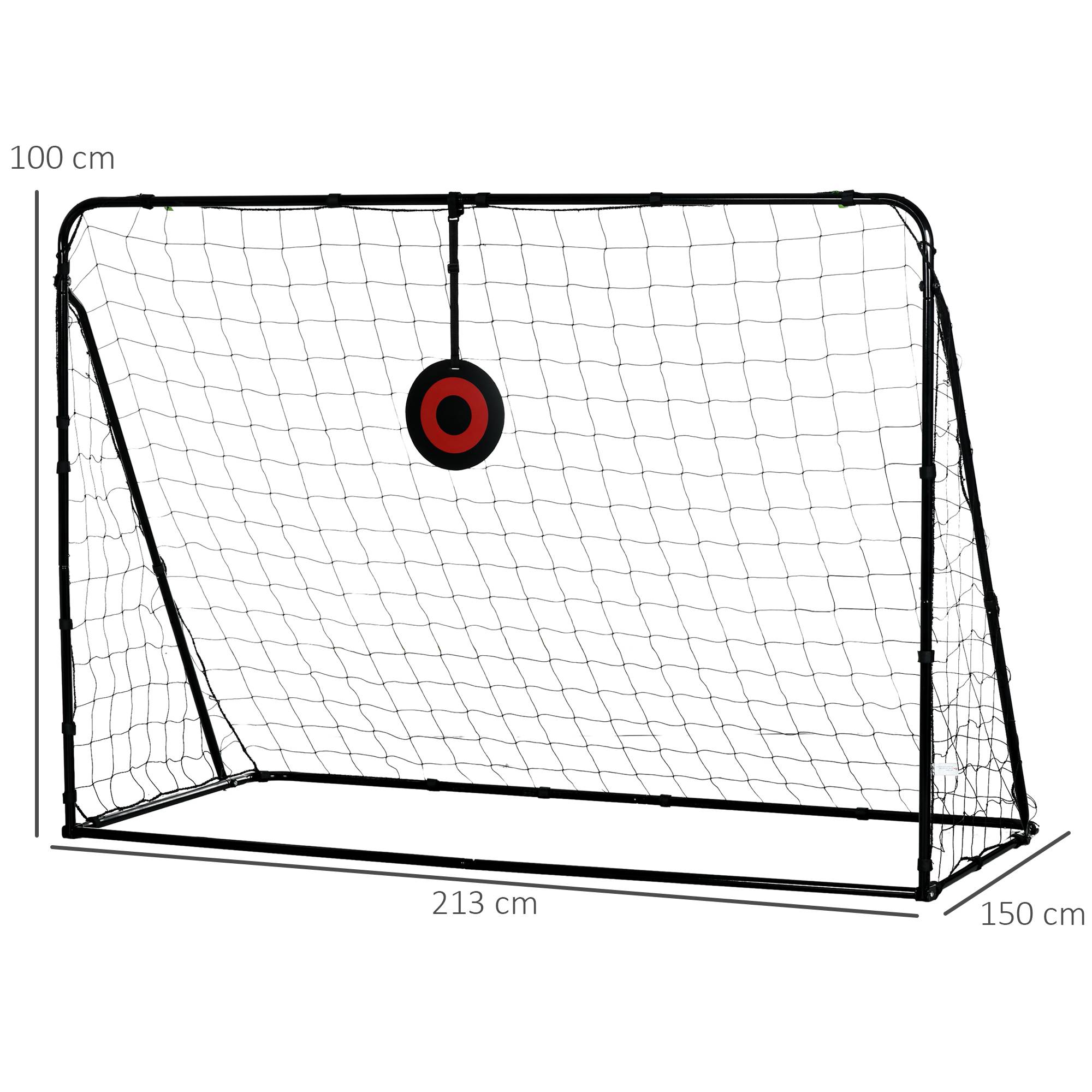 Sportnow - But de football cage de foot avec cible - dim. 213L x 150l x 100H cm - acier PE noir - SPORTNOW - Imagen 3