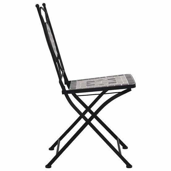 Chaises de bistrot mosaïque Gris 39 x 43 x 86 cm (lot de 2) - PANGIVO - Image 6