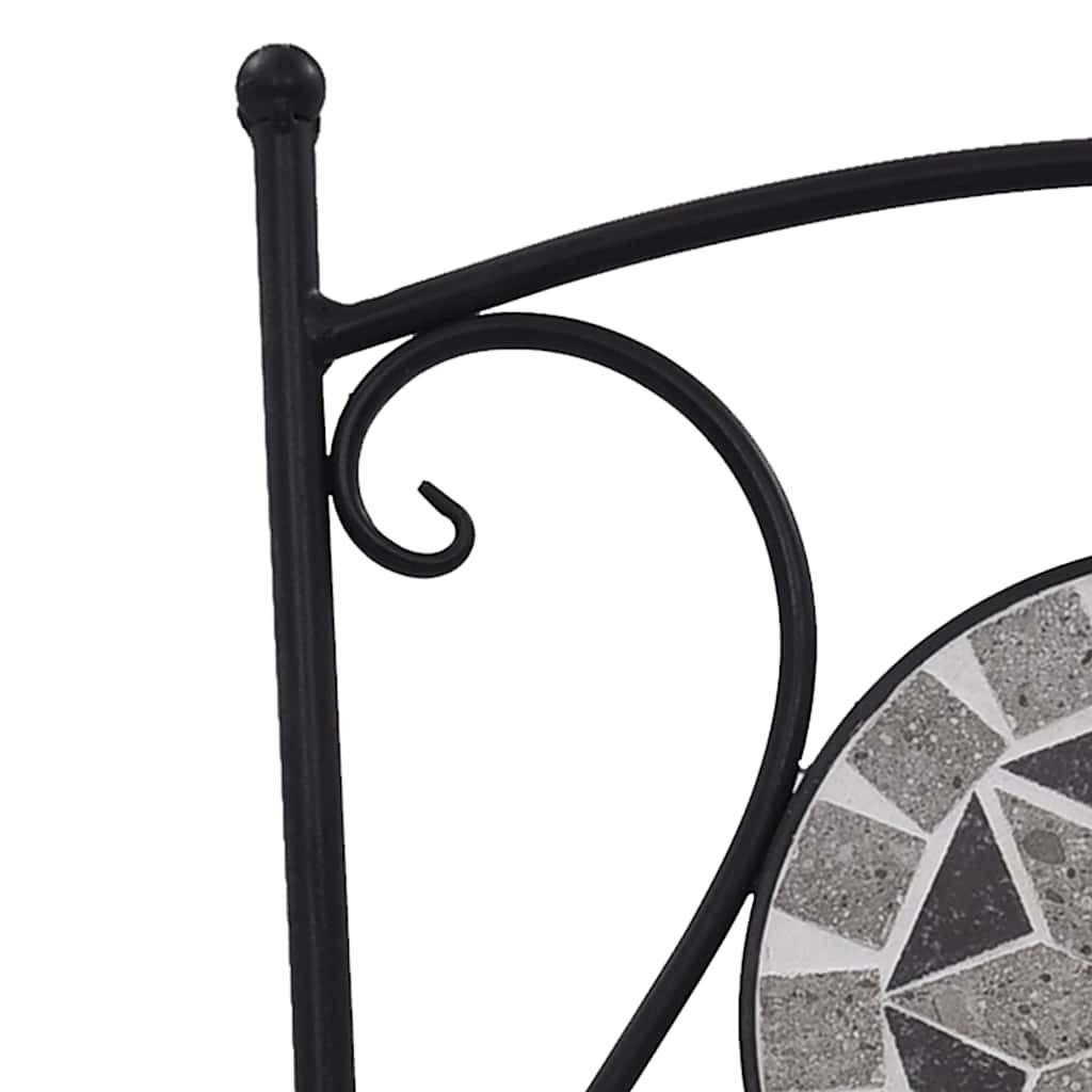 Chaises de bistrot mosaïque Gris 39 x 43 x 86 cm (lot de 2) - PANGIVO - Image 7