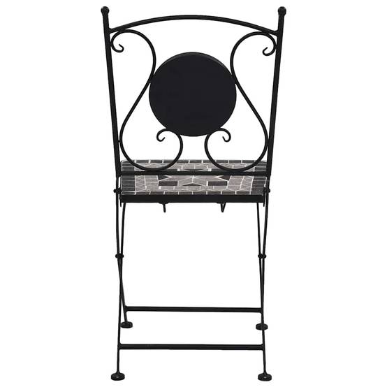 Chaises de bistrot mosaïque Gris 39 x 43 x 86 cm (lot de 2) - PANGIVO - Image 5