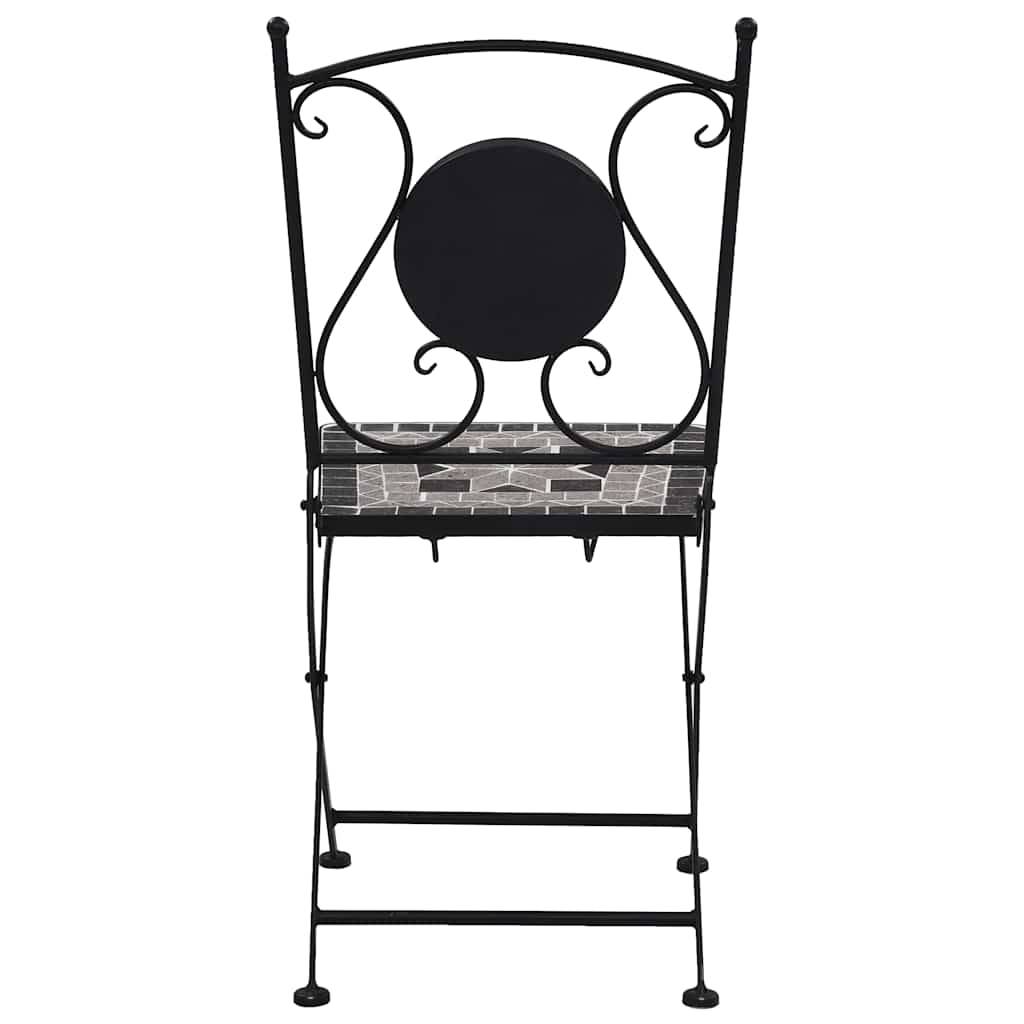 Chaises de bistrot mosaïque Gris 39 x 43 x 86 cm (lot de 2) - PANGIVO - Image 5