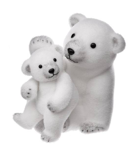 Déco de Noël Ours et Ourson H 30 cm