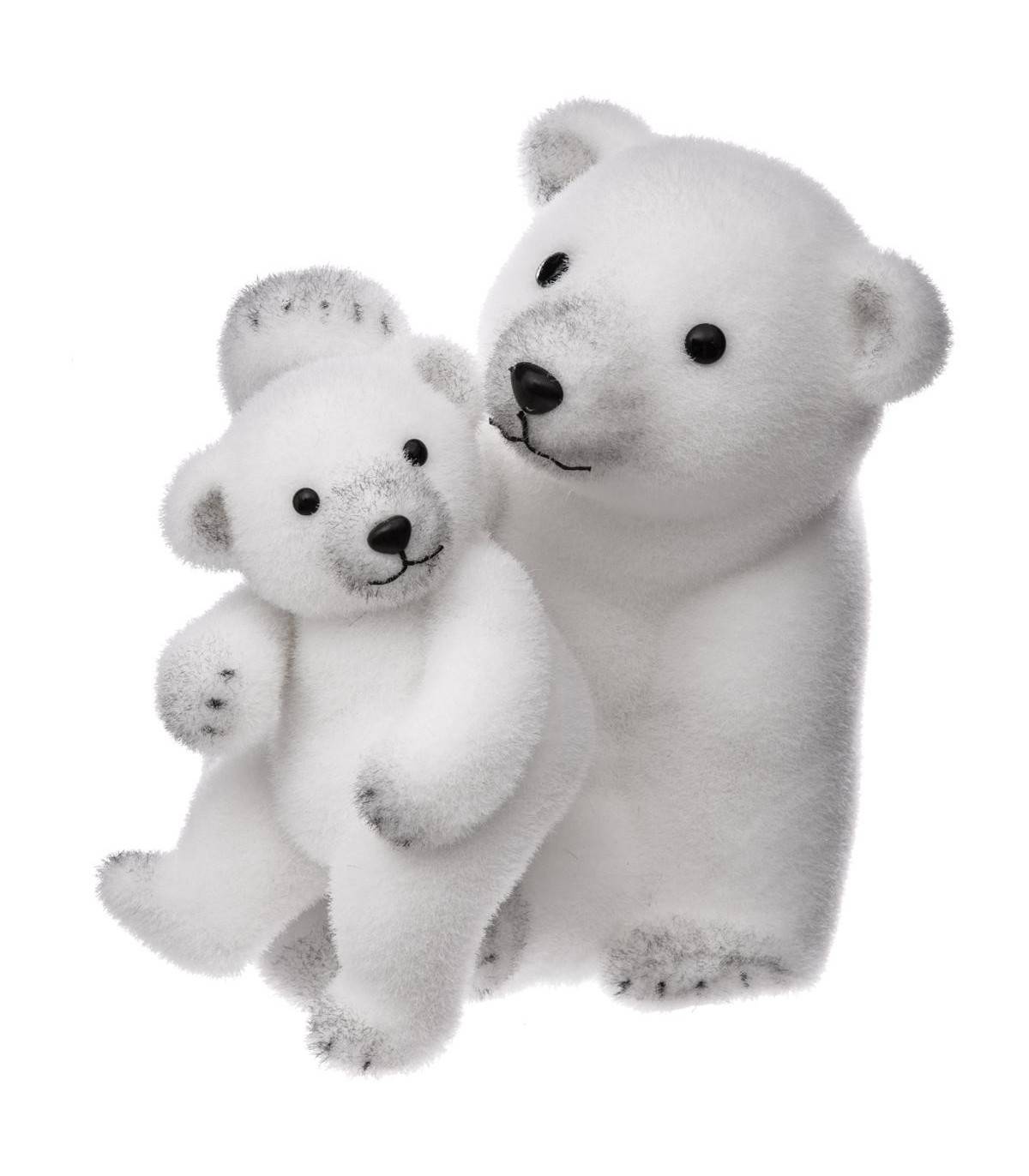 Déco de Noël Ours et Ourson H 30 cm