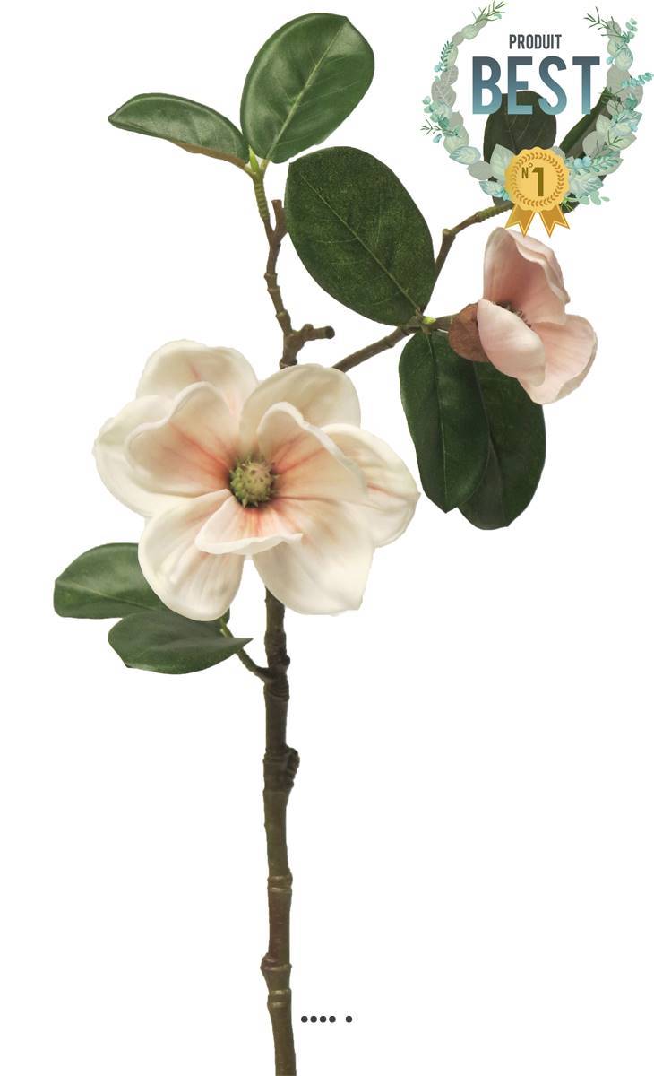 Artificielles - Magnolia du Japon artificiel en tige, H 51 cm Rose-crème - BEST - couleur: Rose-crème - Imagen 1