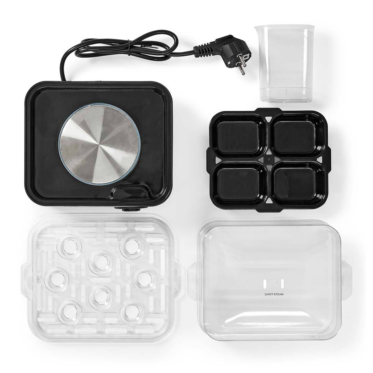 Cuiseur à oeufs électrique 500W Gris Inox / Noir Capacité 8 oeufs NEDIS - Imagen 8