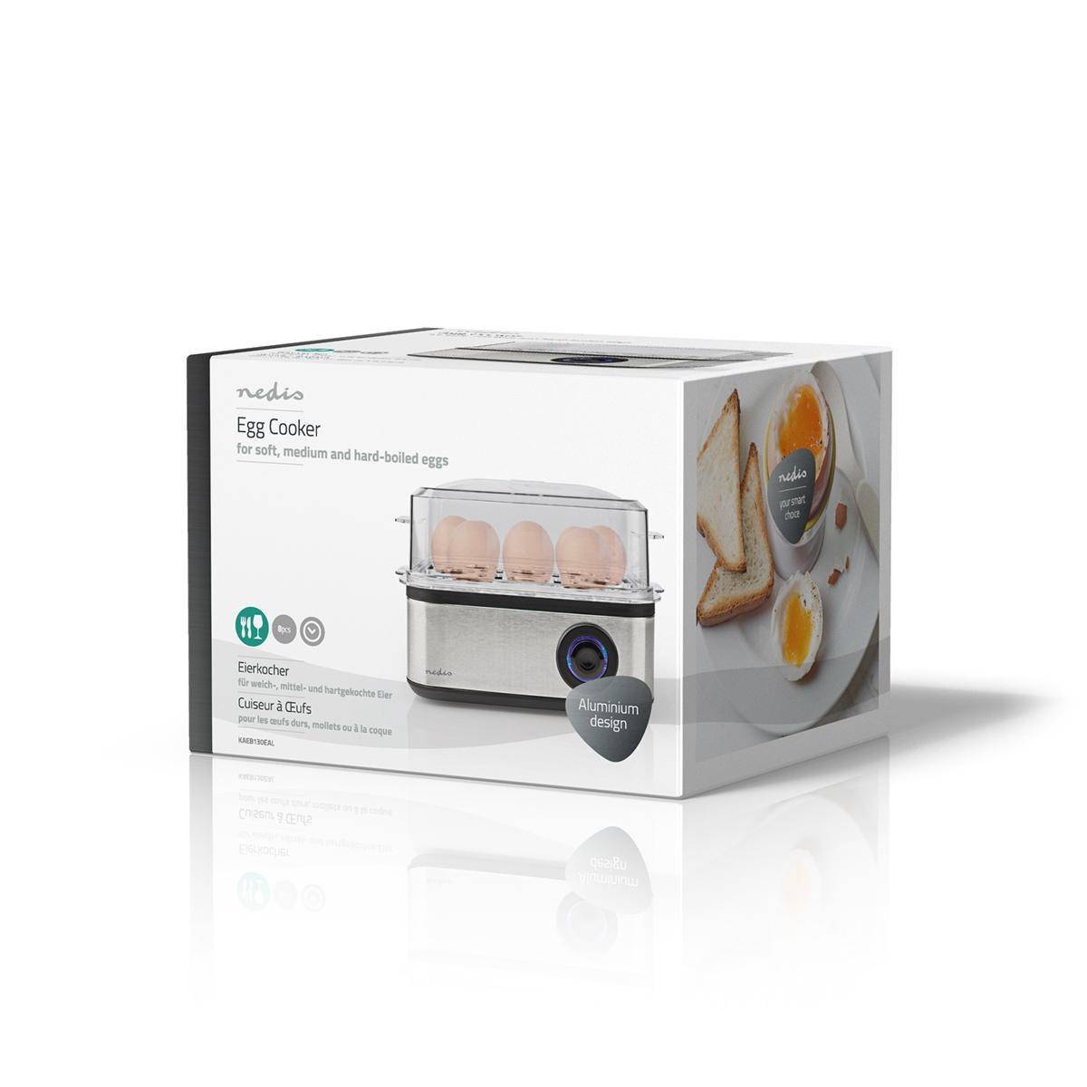 Cuiseur à oeufs électrique 500W Gris Inox / Noir Capacité 8 oeufs NEDIS - Imagen 6