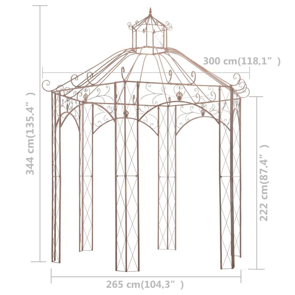 Vidaxl - Pavillon de jardin Marron antique 3 m Fer vidaXL 45438 - Image 7