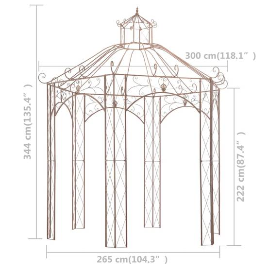 Vidaxl - Pavillon de jardin Marron antique 3 m Fer vidaXL 45438 - Image 3