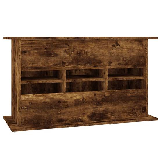 Meuble Aquarium Bois Ingénierie avec Rangement 6 Portes pour Salon Chêne Fumé - ComfortXL Outdoor Living - Image 8