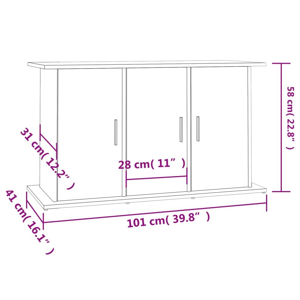 Meuble Aquarium Bois Ingénierie avec Rangement 6 Portes pour Salon Chêne Fumé - ComfortXL Outdoor Living - Image 5
