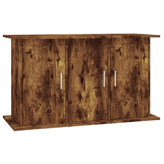 Meuble Aquarium Bois Ingénierie avec Rangement 6 Portes pour Salon Chêne Fumé - ComfortXL Outdoor Living - Image 2