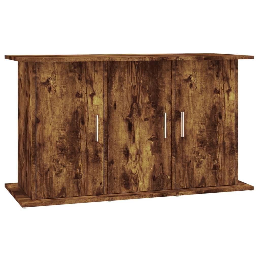 Meuble Aquarium Bois Ingénierie avec Rangement 6 Portes pour Salon Chêne Fumé - ComfortXL Outdoor Living - Image 2