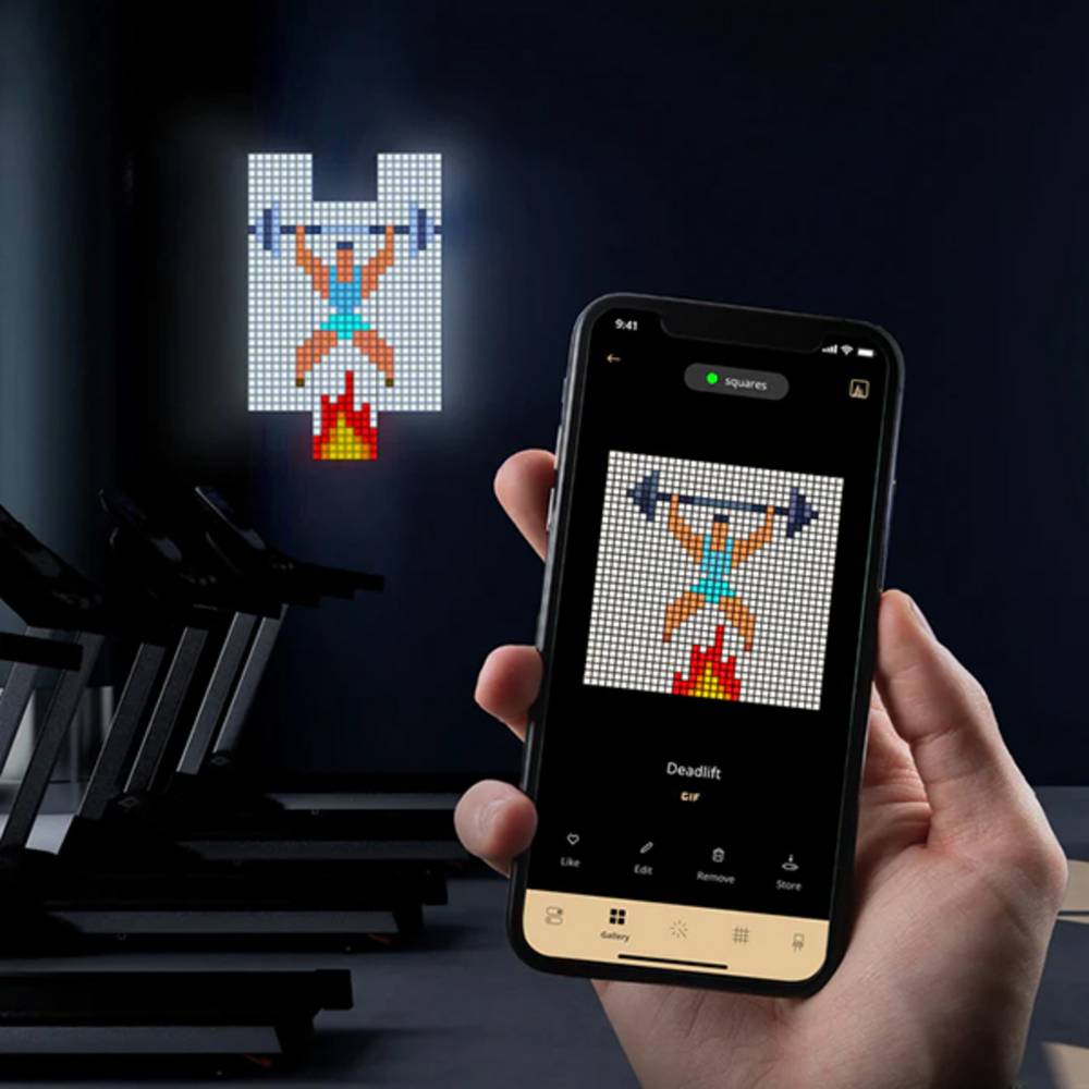 Squares Extensions – Panneaux LED Contrôlés par Application avec 64 Pixels RVB Noir. 3 Tuiles d'Extension - Imagen 1