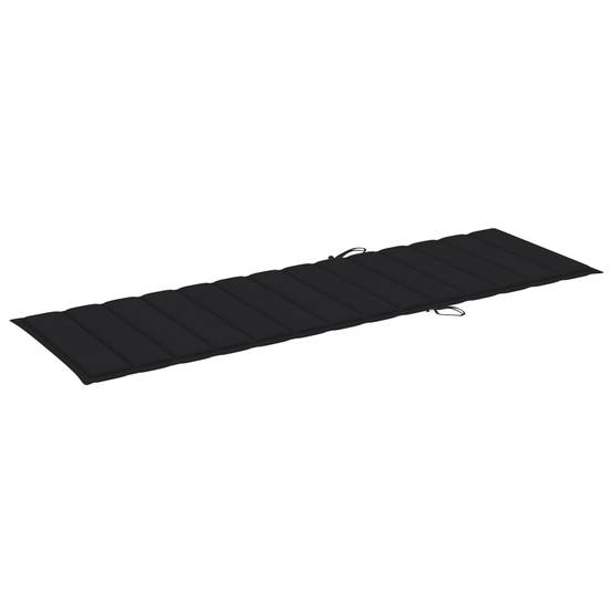 Chaise longue | Transat | Bain de soleil avec coussin noir Bois de pin imprégné - Image 6
