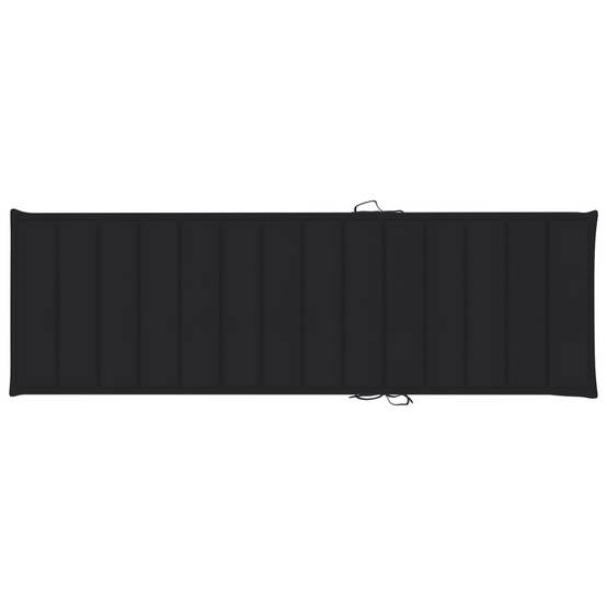 Chaise longue | Transat | Bain de soleil avec coussin noir Bois de pin imprégné - Image 5