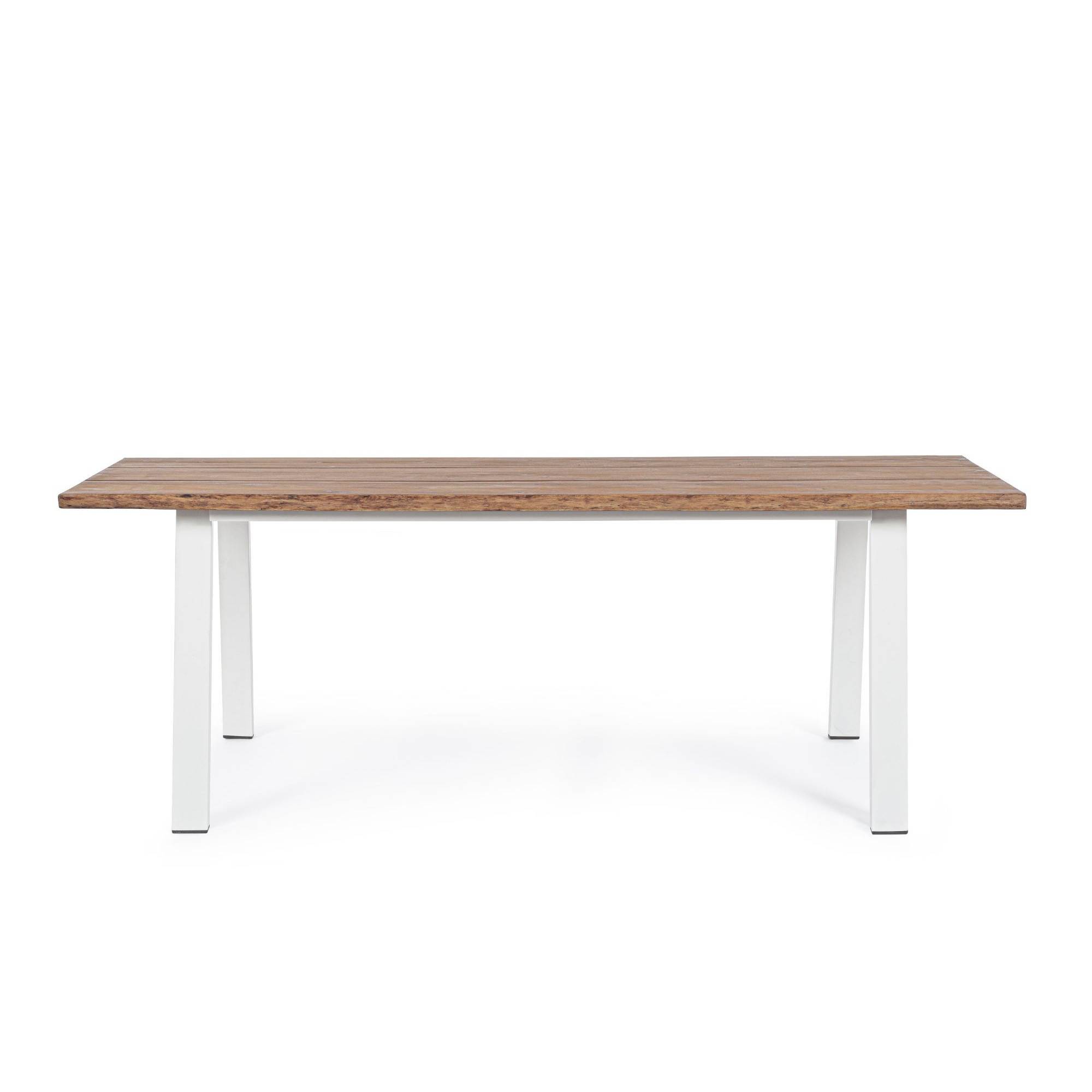 Autre - Table de jardin rectangulaire en bois et métal L200 8 personnes - OLERON - Imagen 1