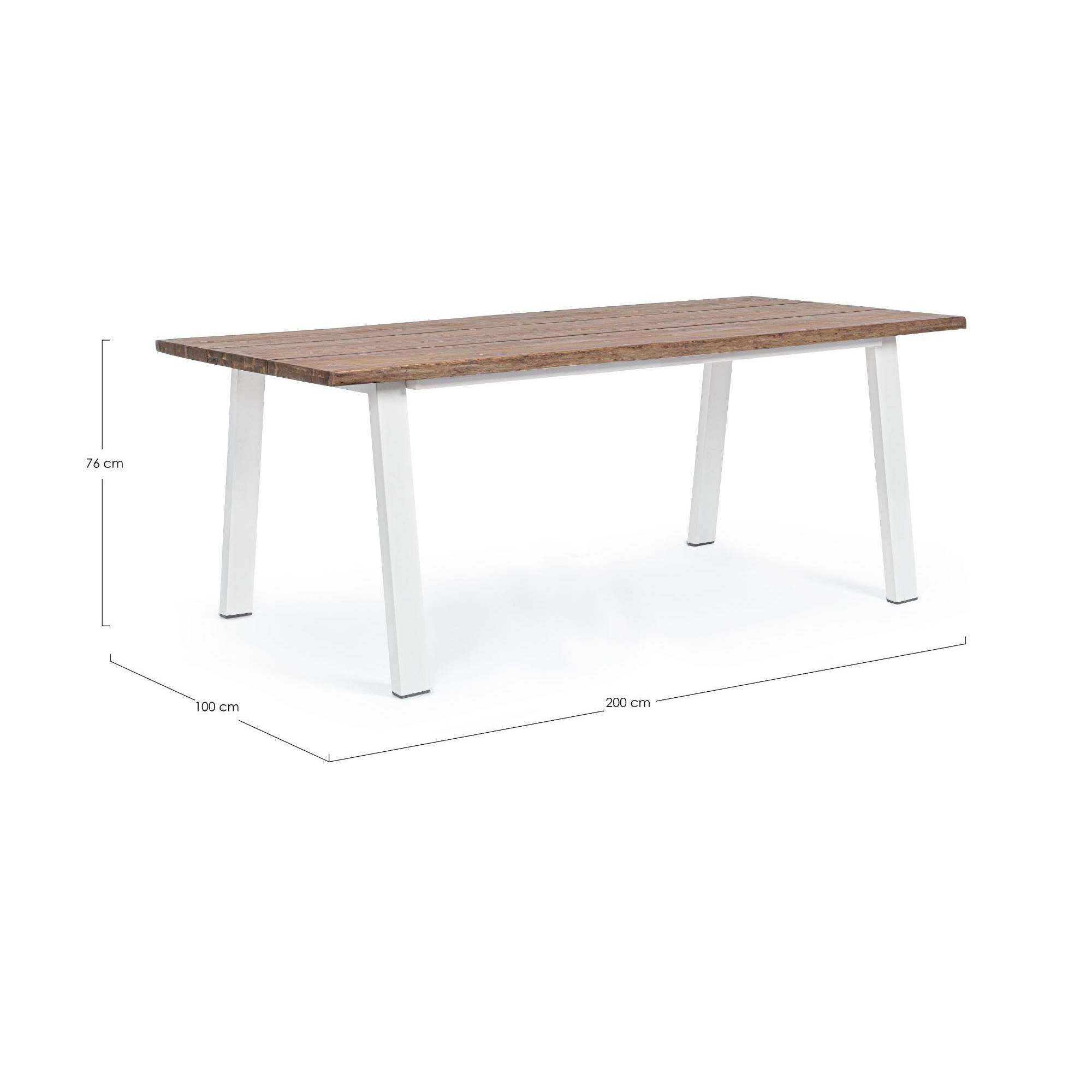 Autre - Table de jardin rectangulaire en bois et métal L200 8 personnes - OLERON - Imagen 7