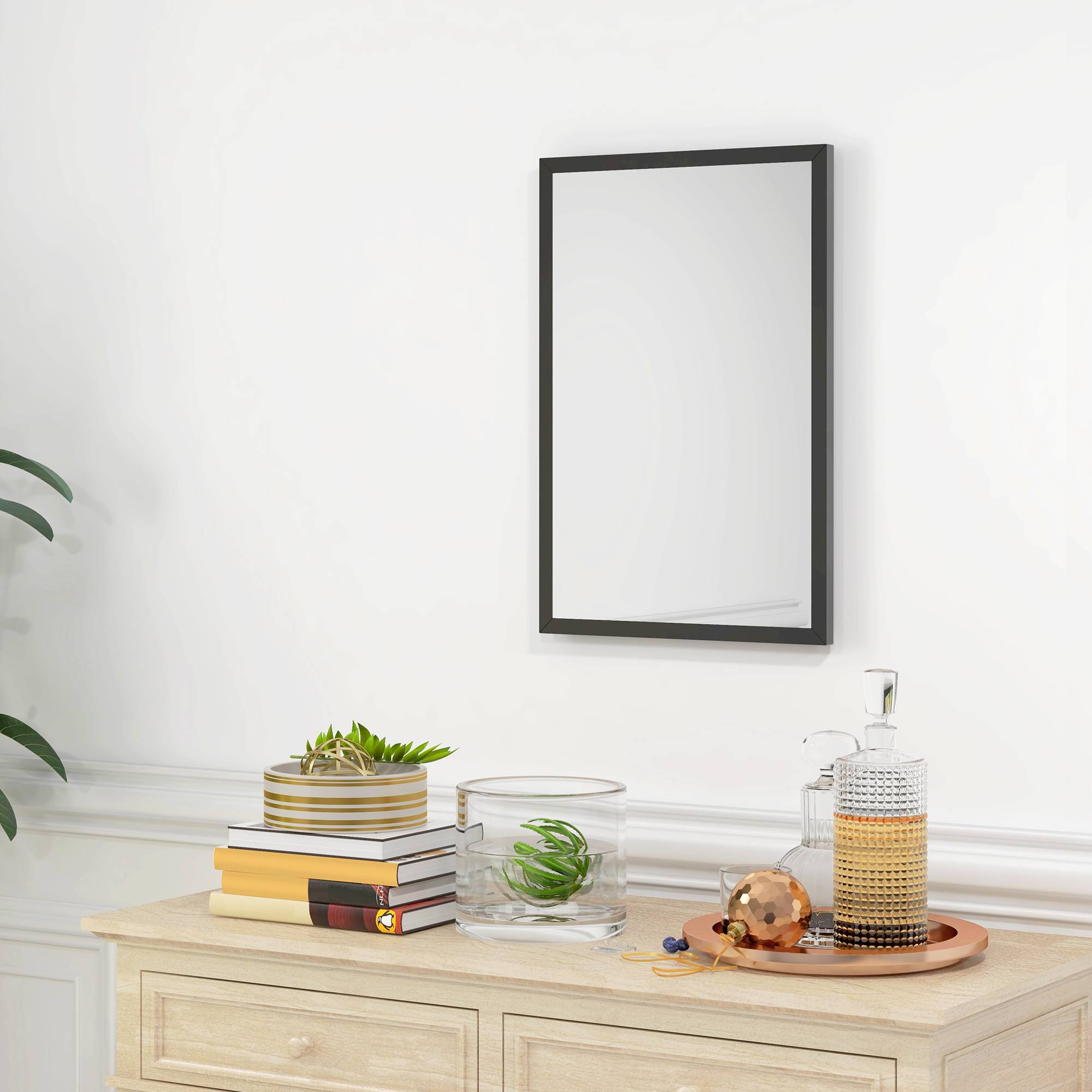 Sans Marque - Miroir mural 40x60 cm miroir décoratif suspendre montage facile vis incluses - Image 3