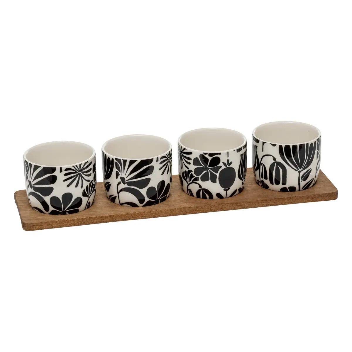 Service Apéritif 5 Pièces "Twisted Lime" 41cm Noir & Banc - Image 1