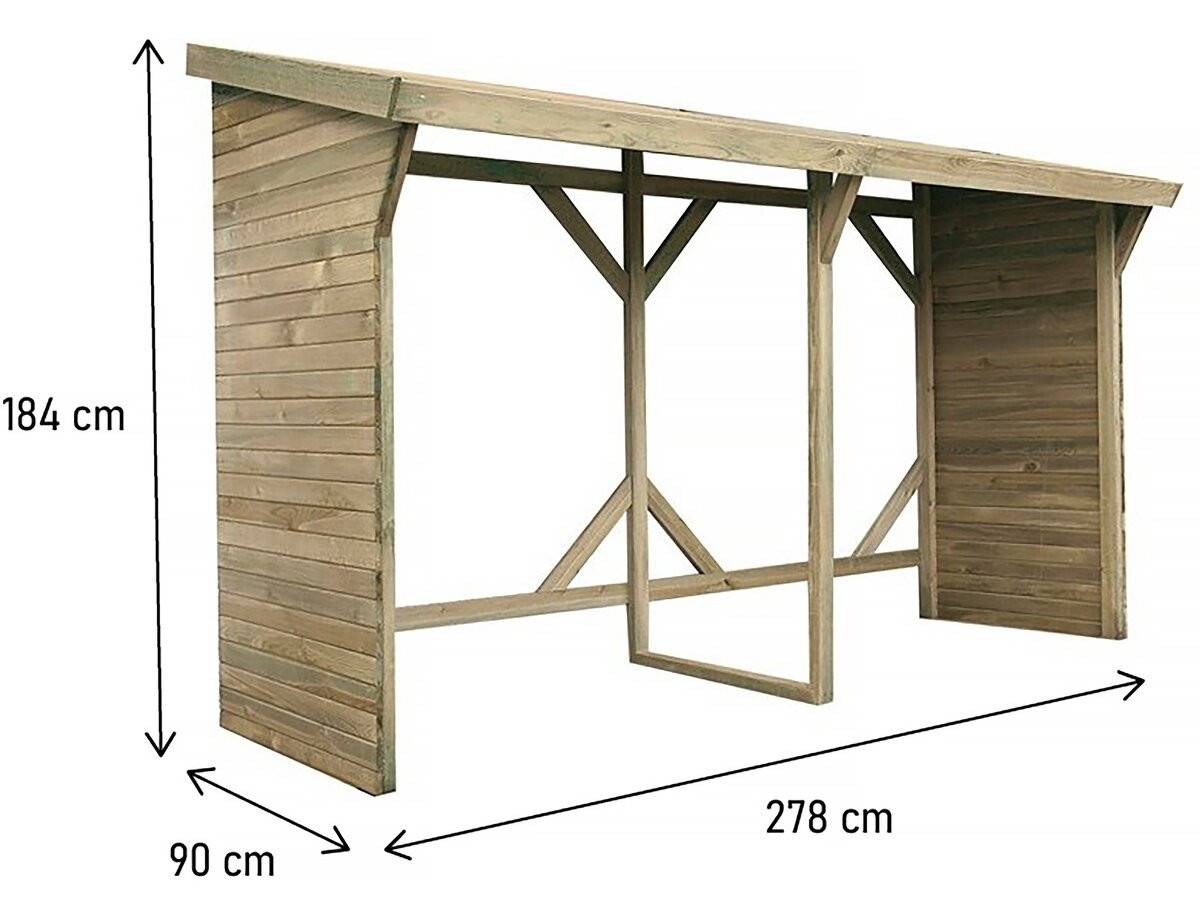 Habitat Et Jardin - Abri Bûches - 2.5 M² - 2.78 X 0.90 X 1.85 M- 5 Stères -habitat Et Jardin - Imagen 3
