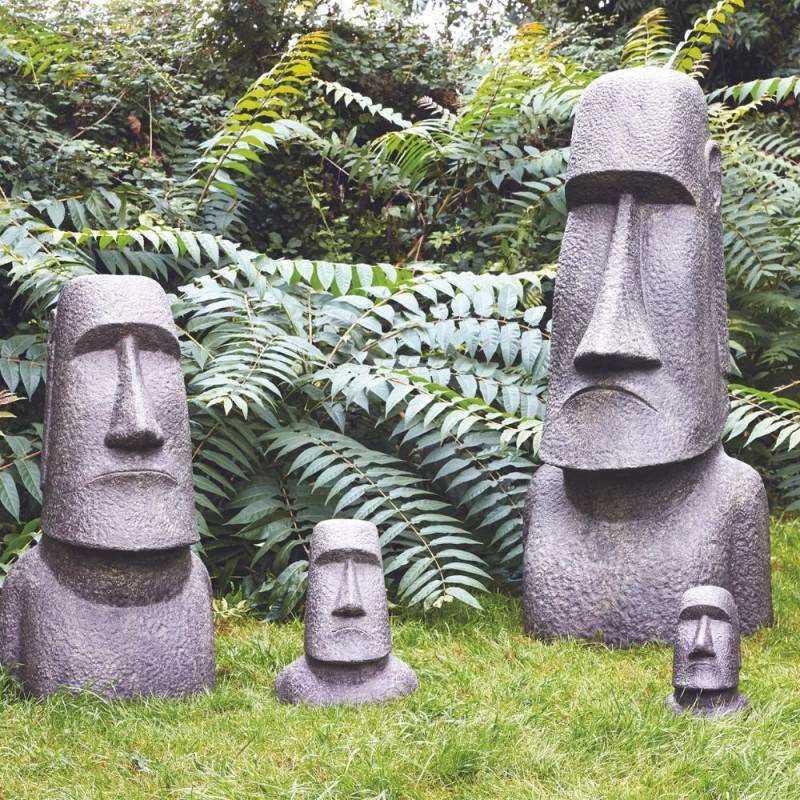 Statue Île de Paques 30 cm - Gris anthracite 30 cm - Jardinex - Image 3