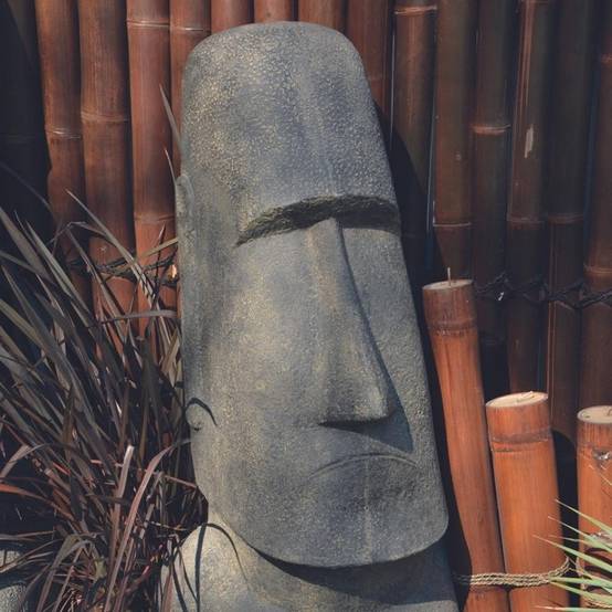 Statue Île de Paques 30 cm - Gris anthracite 30 cm - Jardinex - Image 2