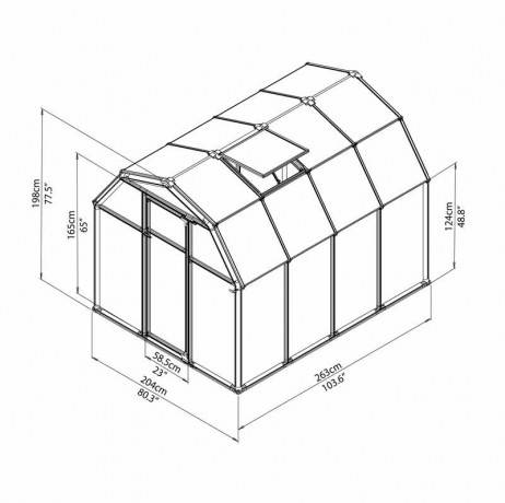 Canopia - Serre de jardin en polycarbonate Rion Eco Grow 5,36 m², Ancrage au sol Non - Image 4