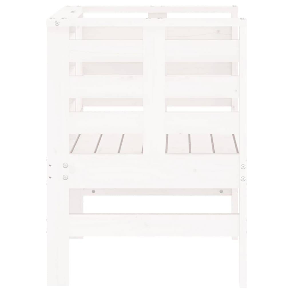 Lot de 2 Chaises de jardin - Chaises d'extérieur - Fauteuils de jardin blanc 61,5x53x71 cm bois pin massif - Image 6