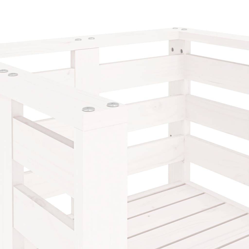 Lot de 2 Chaises de jardin - Chaises d'extérieur - Fauteuils de jardin blanc 61,5x53x71 cm bois pin massif - Image 8