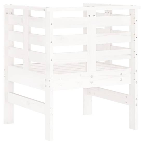 Lot de 2 Chaises de jardin - Chaises d'extérieur - Fauteuils de jardin blanc 61,5x53x71 cm bois pin massif - Image 7