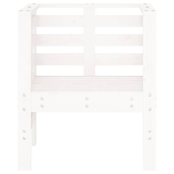 Lot de 2 Chaises de jardin - Chaises d'extérieur - Fauteuils de jardin blanc 61,5x53x71 cm bois pin massif - Image 5