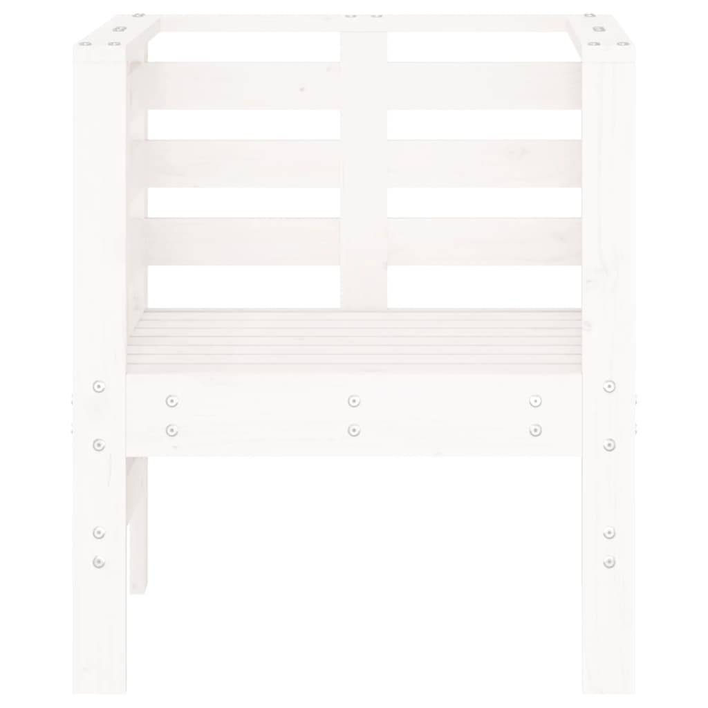 Lot de 2 Chaises de jardin - Chaises d'extérieur - Fauteuils de jardin blanc 61,5x53x71 cm bois pin massif - Image 5