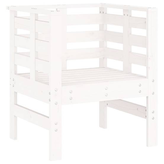 Lot de 2 Chaises de jardin - Chaises d'extérieur - Fauteuils de jardin blanc 61,5x53x71 cm bois pin massif - Image 4