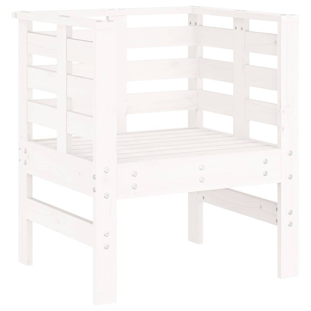 Lot de 2 Chaises de jardin - Chaises d'extérieur - Fauteuils de jardin blanc 61,5x53x71 cm bois pin massif - Image 4