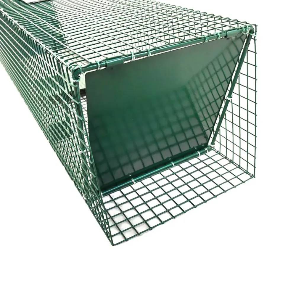 Piège à trappes type US 2 entrées maille acier vert 125x26x26cm - Image 3