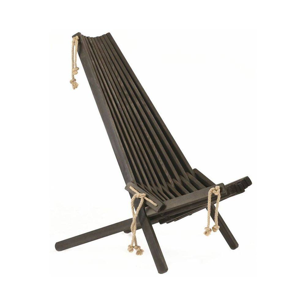 Ecofurn - Chilienne scandinave avec repose-pieds Pin Noir - Imagen 3