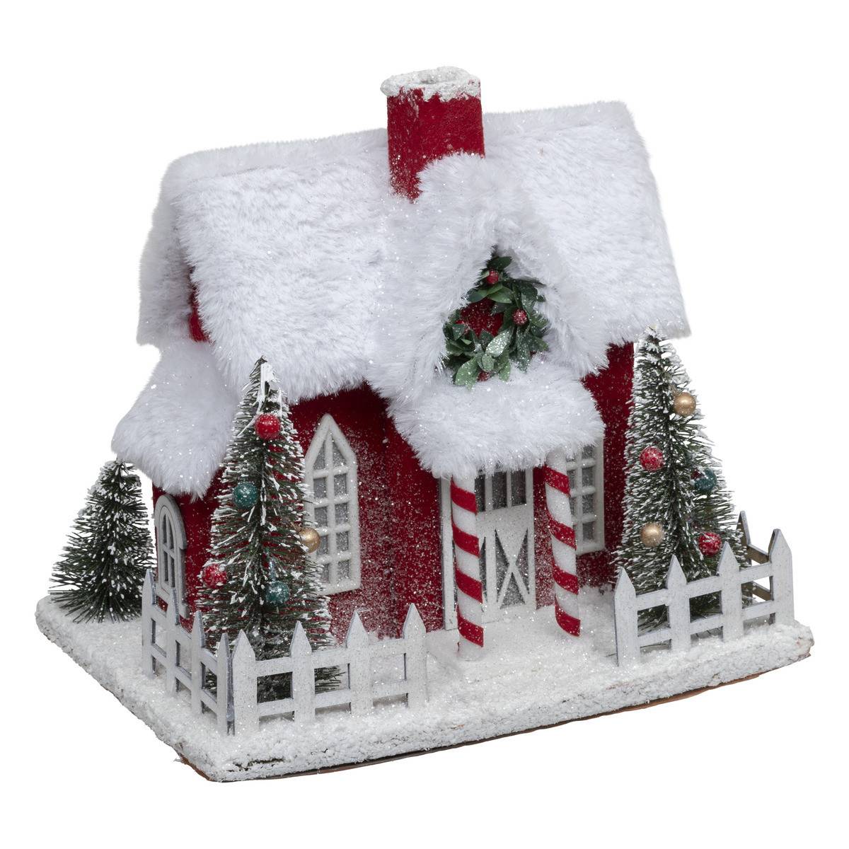 Fééric Lights & Christmas - Déco à poser Maison du Père Noël enneigée H 25.5 cm - Imagen 1