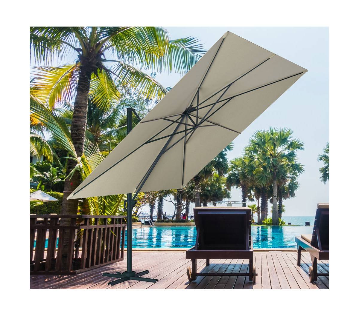 Parasol déporté 4x3m - Lin en Aluminium - LUXEKING - Imagen 2