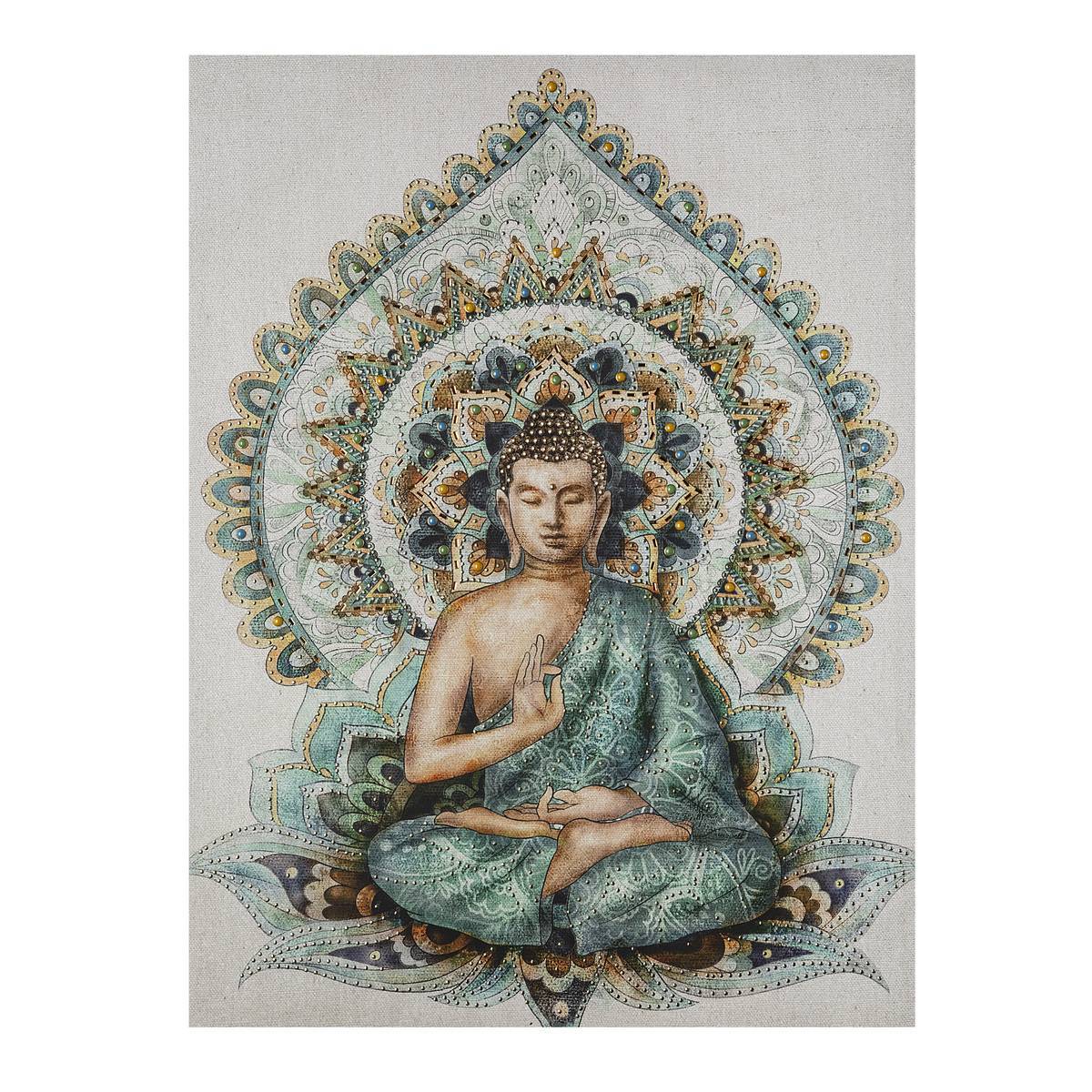 Atmosphera - Toile encadrée bouddha 58x78cm - Atmosphera Créateur d'intérieur - Image 1